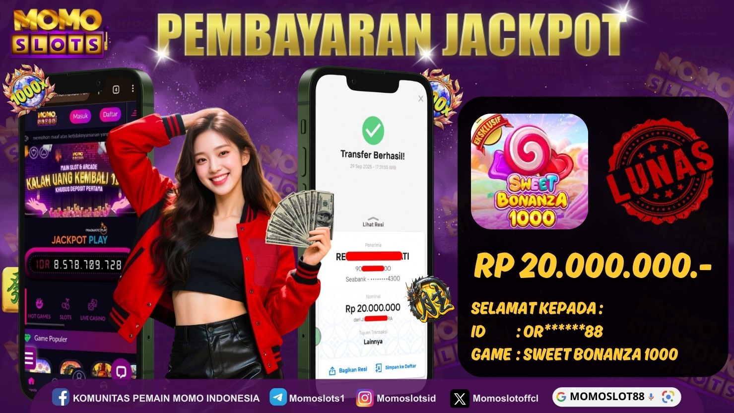 MOMOSLOTS JACKPOT SLOT SWEET BONANZA 1000